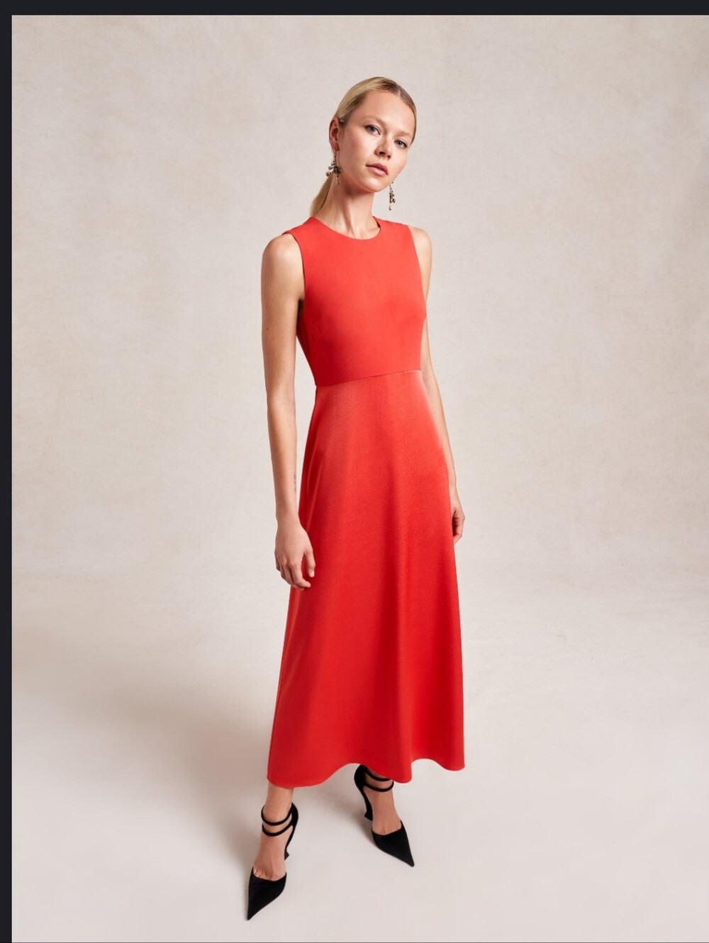 La Ligne Alina Colorblock Cocktail Vibrant Red Maxi Long Dress Size 2